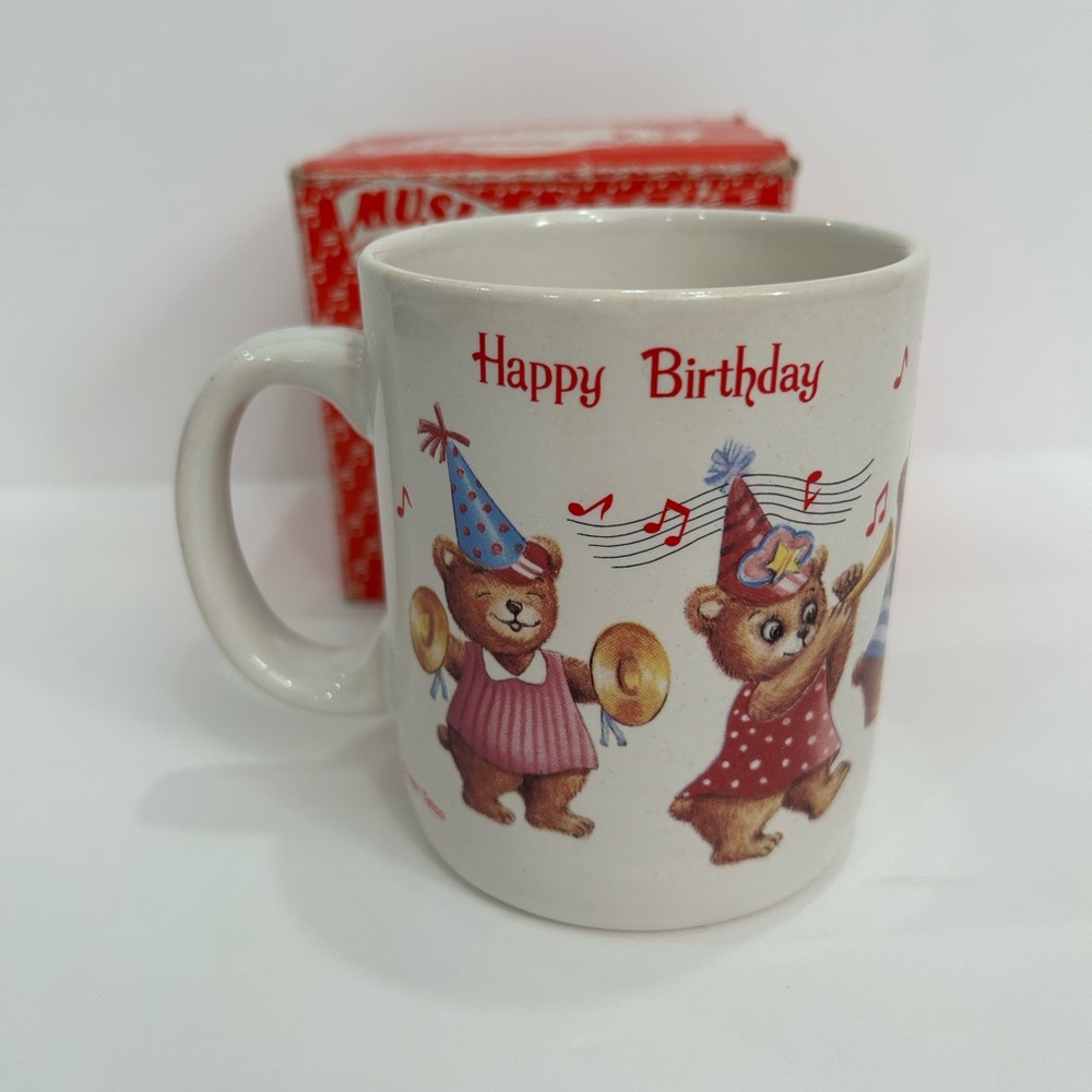 Vintage Y2K Happy Birthday Musical Mug